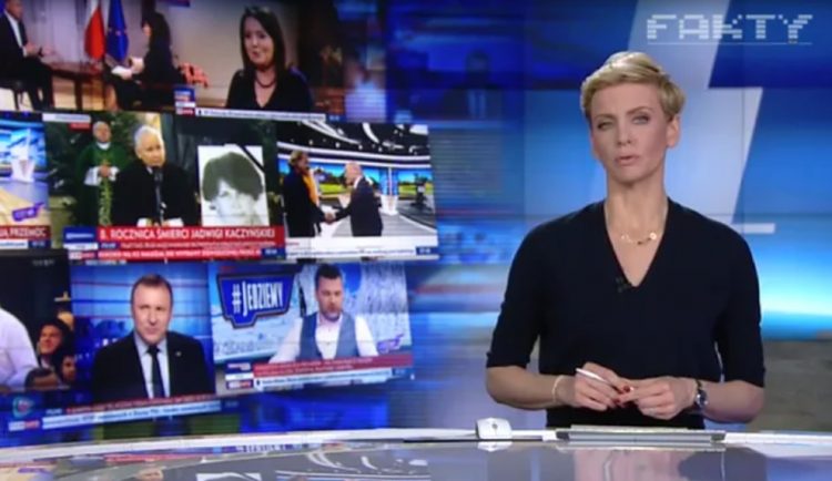 Protest Mediów: Anita Werner prowadząca Fakty TVN nagle zapowiedziała "niecodzienny materiał", jak się okazało dotyczył on telewizji TVP