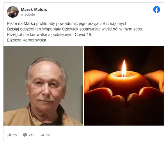 Marek Maldis, dziennikarz TVN związany przez wielelat z TVP Warszawa nie żyje. informacje o jego śmierci podała Telewizja Polska