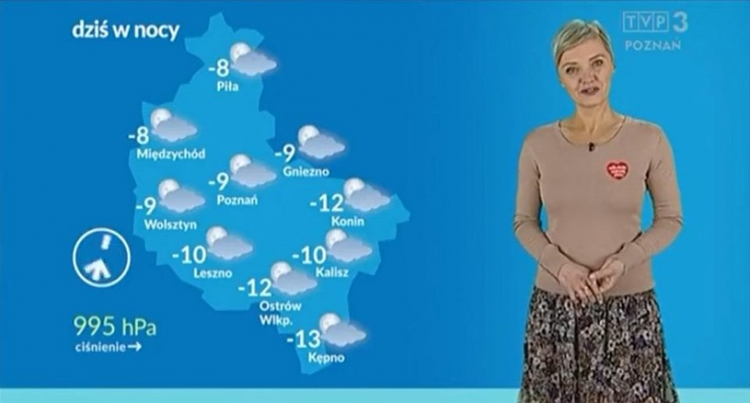Pogodynka poznańskiego oddziału TVP, Patrycja Kasperczak została zwolniona z pracy po tym jak pojawiła się na wizji z serduszkiem WOŚP.