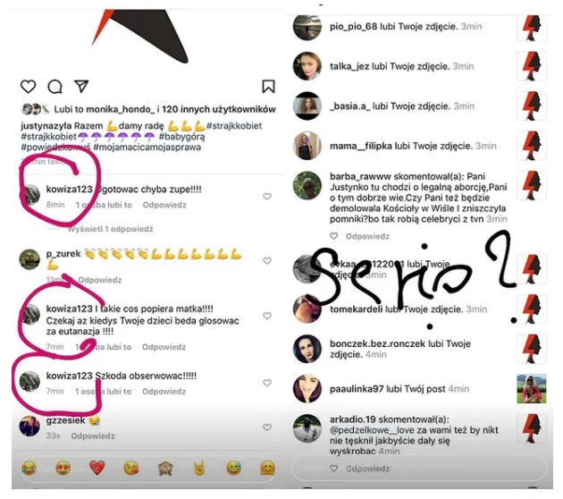 Justyna Żyła wypowiedziała się w serwisie Instagram o Strajkach Kobiet i aborcji, spotkał ją za to hejt ze strony części użytkowników.