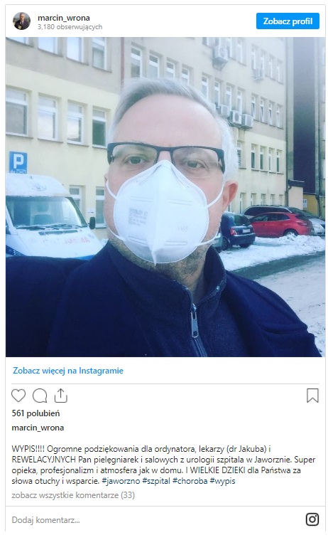 Marcin Wrona, dziennikarz TVN niedawno przyleciał do chorych rodziców i niestety sam wylądował w szpitalu, teraz jest w żałobie, zmarł ojciec