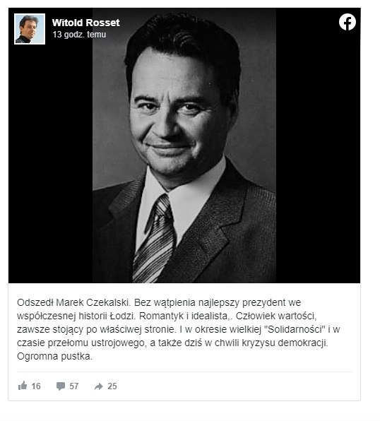 Marek Czekalski nie żyje, były prezydent Łodzi miał zaledwie 68 lat, w czasach PRL działał aktywnie w opozycji, na scenie politycznej występował pod szyldem Unii Wolności. Prywatnie był przyjacielem Marka Edelmana.