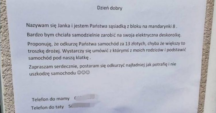 9-letnia Janka chciała zarobić na swoja wymarzoną elektryczną deskorolkę sprzątaniem samochodów. Gdy natrafiła na tego klienta, zdębiała.
