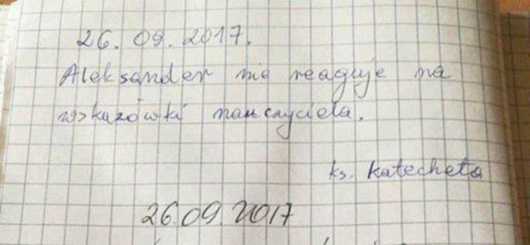 Katecheta dał uwagę uczniowi. Odpowiedź matki podbija sieć