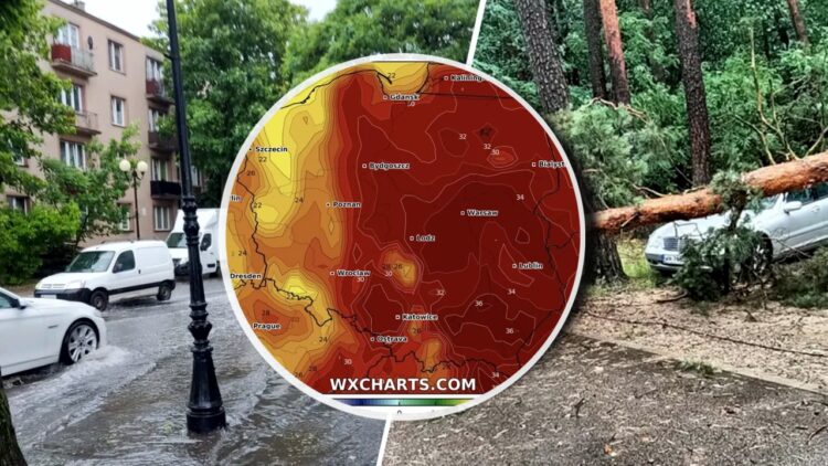 Wtorek przyniesie Polsce wyjątkowo niespokojną pogodę. Synoptycy z Instytutu Meteorologii i Gospodarki Wodnej (IMGW) ostrzegają przed gwałtownymi burzami, wichurami i upałem.
