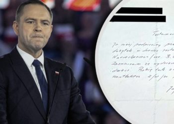 Przemysław Czarnek podczas konferencji prasowej odczytał treść testamentu pana Jerzego, który majątek zapisał Karolowi Nawrockiemu